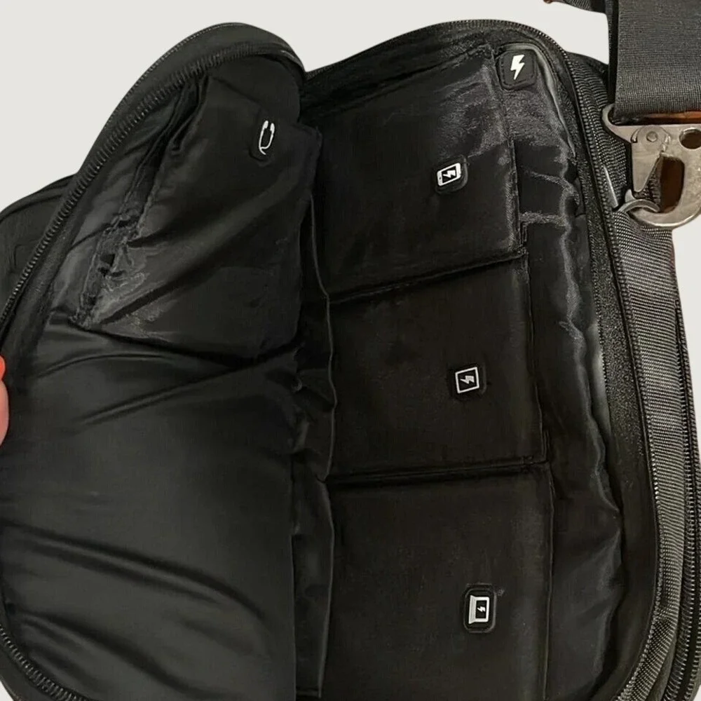 iHome Laptop‎ Messenger Bag Unisex Black Tech Briefcase Padded Shoulder Strap